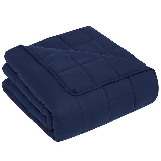 CuteKing Weighted Blanket for Adults(15lbs, 60"x80", Navy Blue) Heavy Blanket for 140-150lbs, Weighted Blanket for Cooling & Heating with Premium Glass Beads, Thick Blanket for Adult All-Season