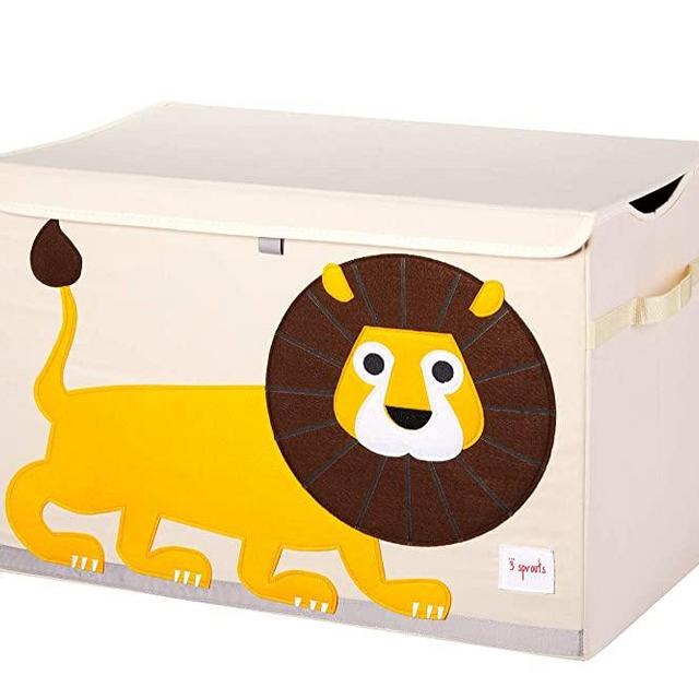 3 Sprouts Kids Toy Chest - Storage Trunk for Boys and Girls Room, Lion