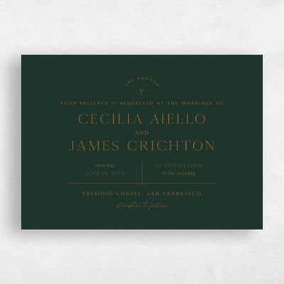 Dark Forest, Green Wedding Invitation - Colfax Landscape