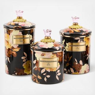 Wild Rose Brown Stainless Steel Canister