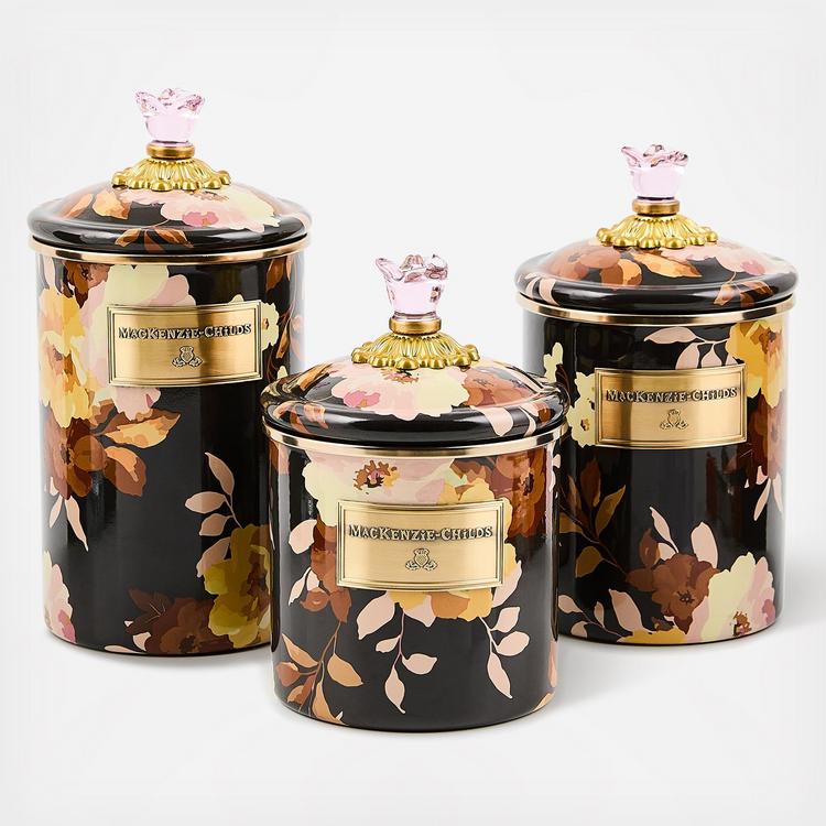 McCELLRIE POWDER ESSENCE セット 3回分 MacKenzie-Childs, Wild Rose Brown Stainless Steel Canister | Zola