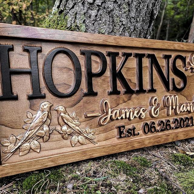 Rustic Wedding Decor | Personalized Wedding Gifts | Custom Wedding Signs | Last Name Sign | Love Bird Wall Decor | Bridal Shower Sign | Wood Garden Sign | Wooden Garden Decor | Love Bird Decor