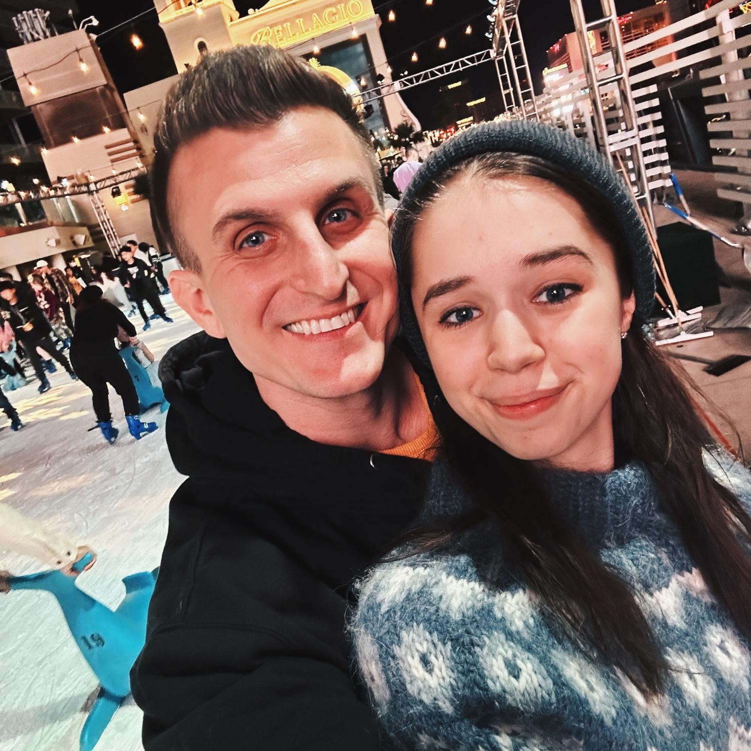 Ice skating date on top of the Cosmopolitan