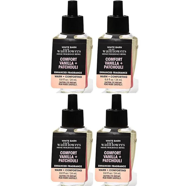 Bath & Body Works Comfort Vanilla Patchouli WallFlowers Fragrance Refill 0.8 Oz 4 Pack (Comfort Patchouli) 3.2 Fl Oz
