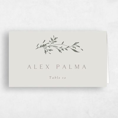 Grey Wedding Place Card - Clarissa
