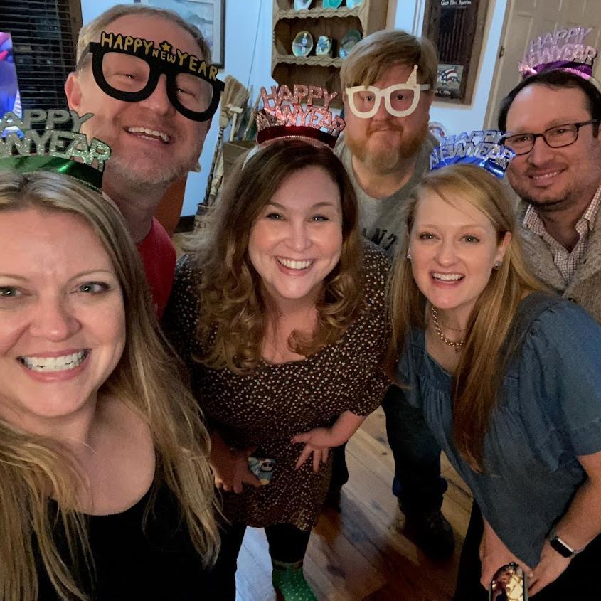 So excited to ring in the new year with all of our favorite people! New year's cabin last year with Meg, Lee, Louisa, and Chad