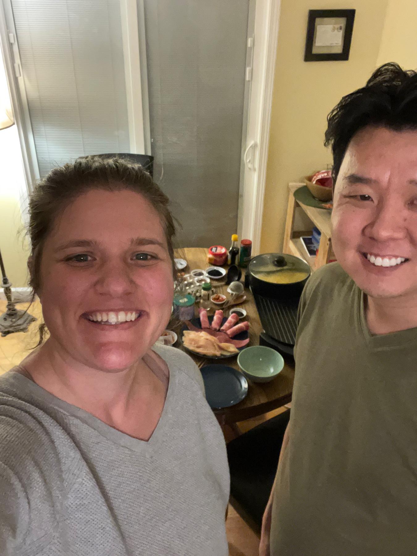 Nick made Shawna dinner for her birthday.