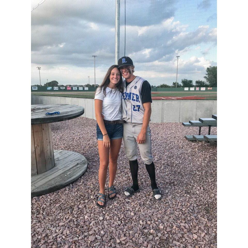 In June of 2020, Tess caught Preston's attention when she was sitting in the stands at most of his baseball games. This is their first picture after he officially asked her to be his girlfriend