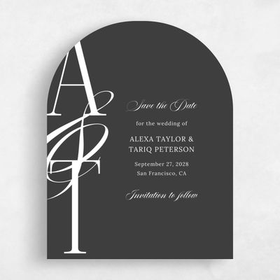 Black Arch Wedding Save the Date - Kellan Portrait