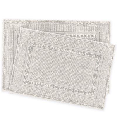 Jean Pierre Stonewash Racetrack Bath Rugs in Grey/Blue (Set of 2)