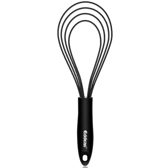 Flat Whisk, EDDEAS Silicone Gravy Whisk for Cooking, Beating, Stirring Gravy and Eggs