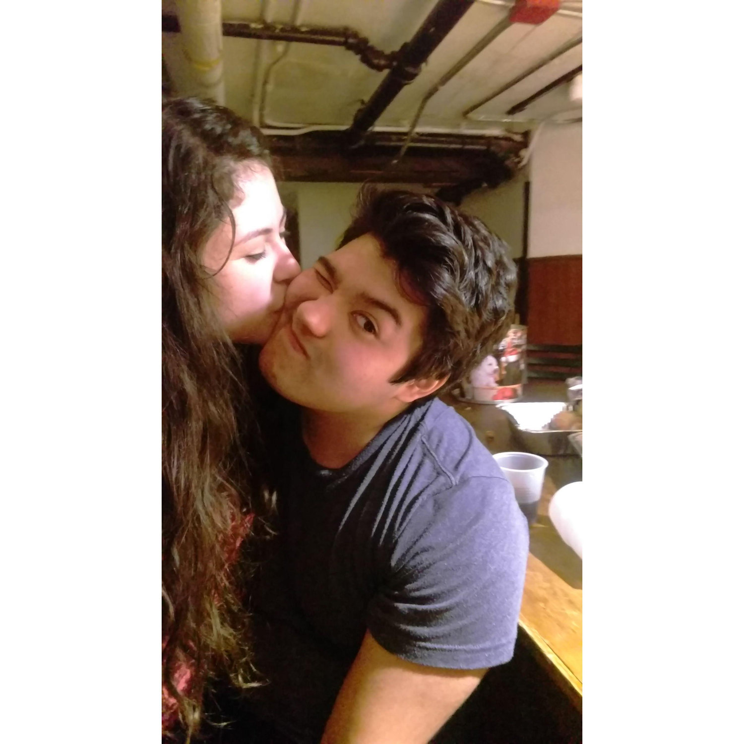 Maybe it wasn't the right time or place, but this was taken moments after we made it official, sometime between November 11 and November 12, 2016.