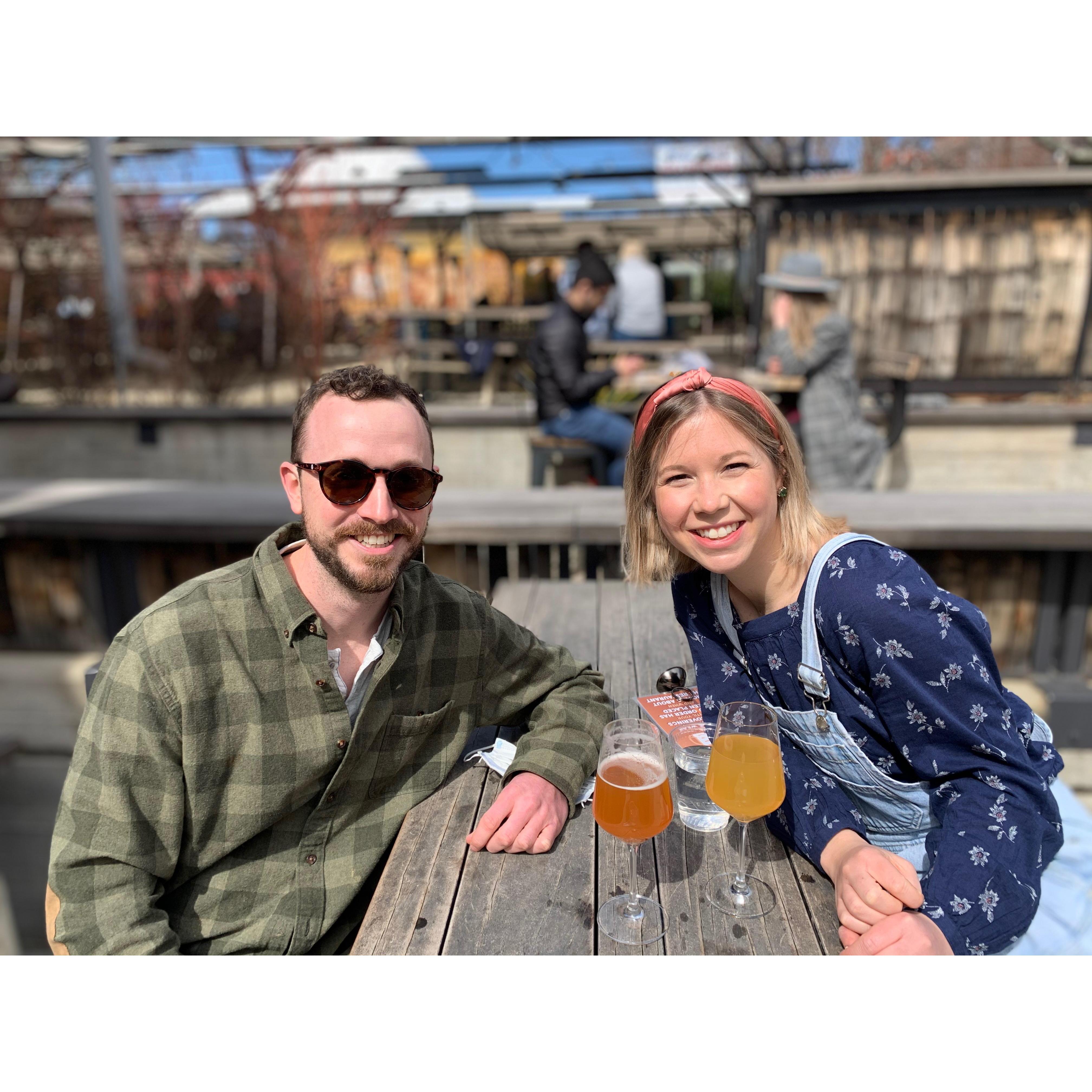 At our first date spot 1 year later!