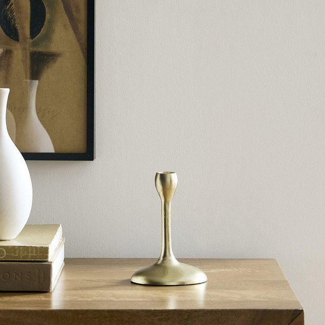 Organic Metal Taper Holder, Light Brass, Small