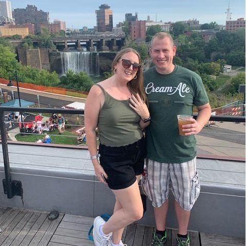 Right after we got engaged! Celebrating at the Genesee Brewery 10th anniversary party