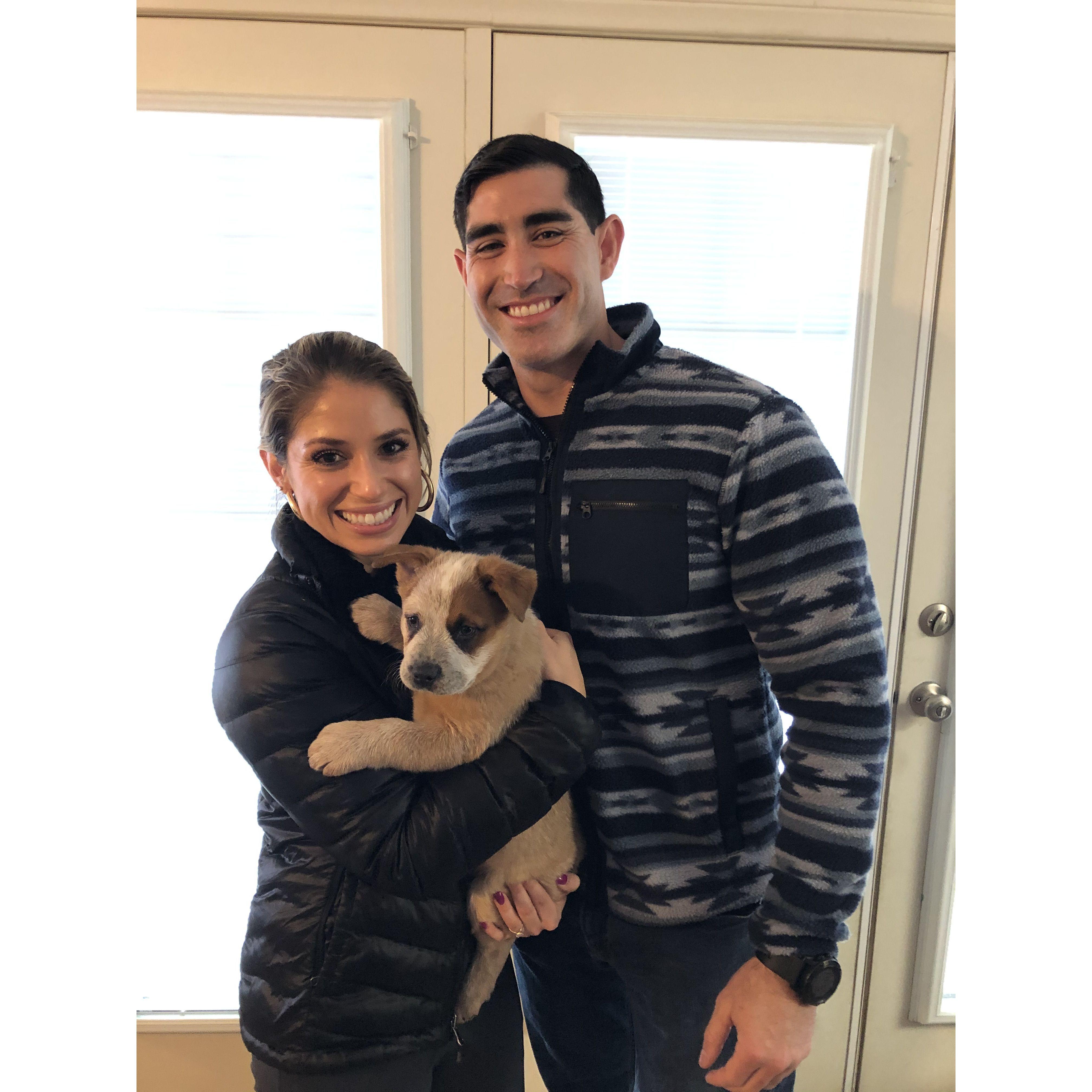 Picking up our son Fig