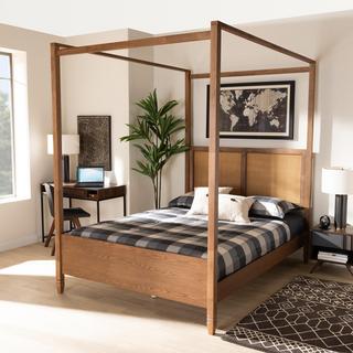 Malia Contemporary Synthetic Rattan Canopy Bed