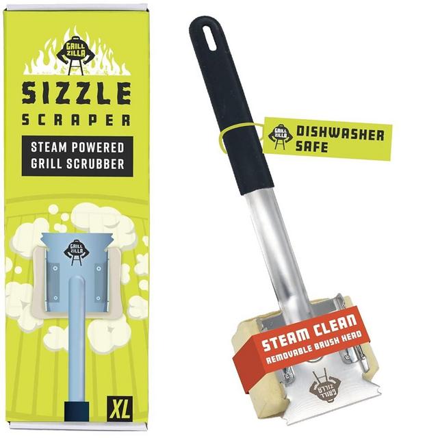 GrillZilla - Bristle Free Grill Brush with Removable Brush Head and Built-in Scraper - Barbeque Cleaner for Outdoor Appliances and Grills - Removes Grime and Dirt