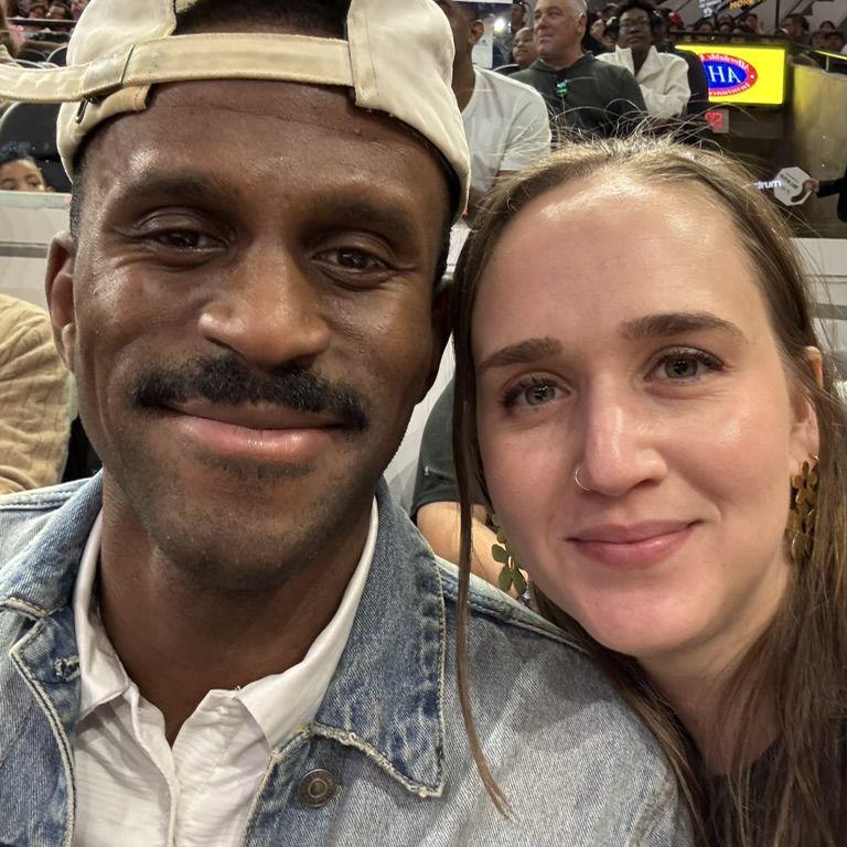 One of our favorite date-night activities, watching an NBA game! Cheering on the San Antonio spurs, March 2025