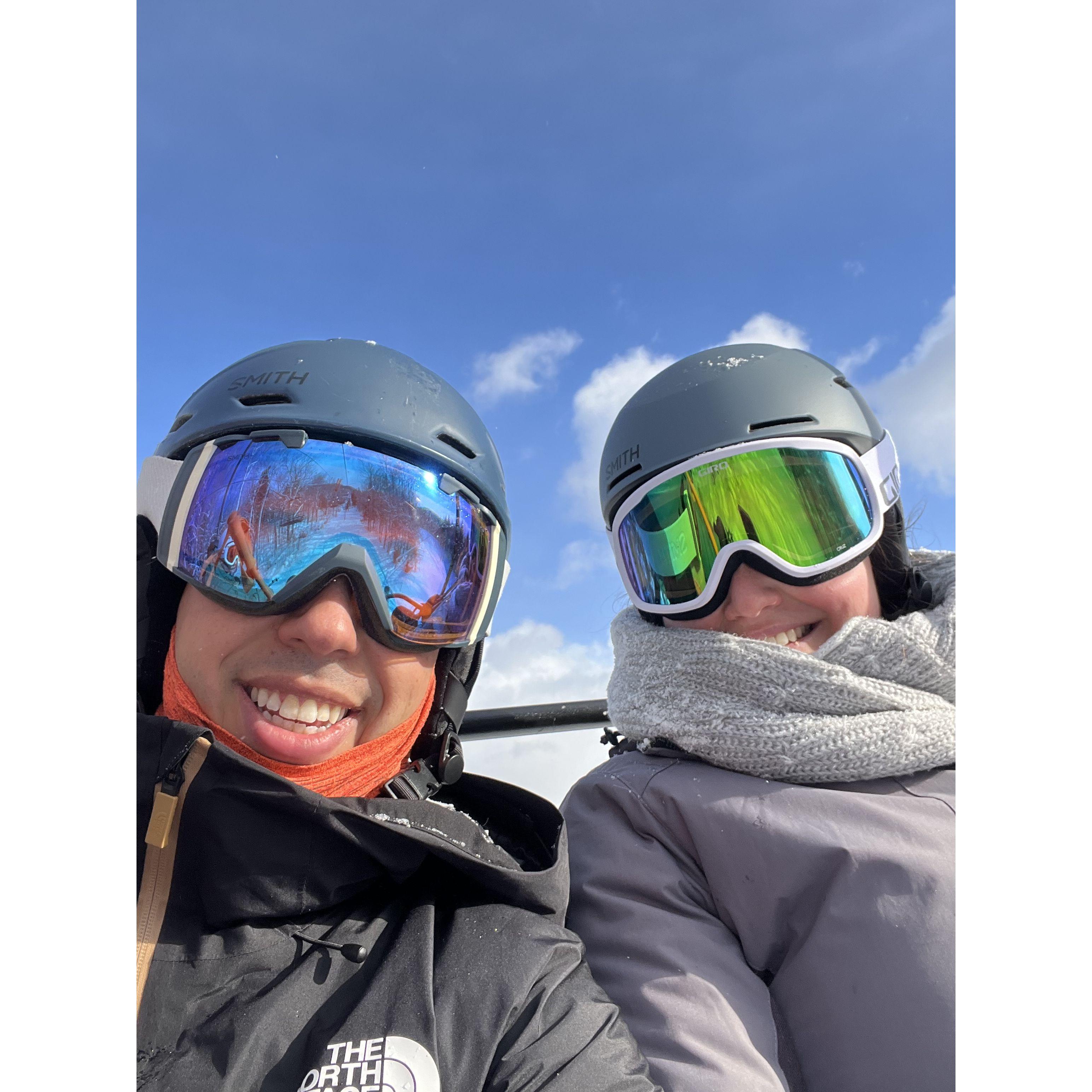 One of many days at skiing at Sunday River. But one of the few sunny days.