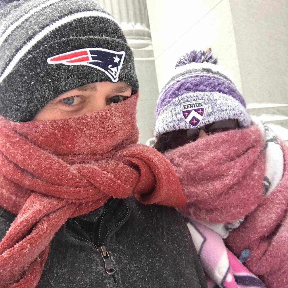 Our first photo when we made it official, in sub 20 weather of Montreal!