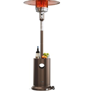 EAST OAK 50,000 BTU Patio Heater for Outdoor Use With Round Table Design, Double-Layer Stainless Steel Burner and Wheels, Outdoor Patio Heater for Home and Commercial, Bronze, 31.9" x 31.9" x 86.6"