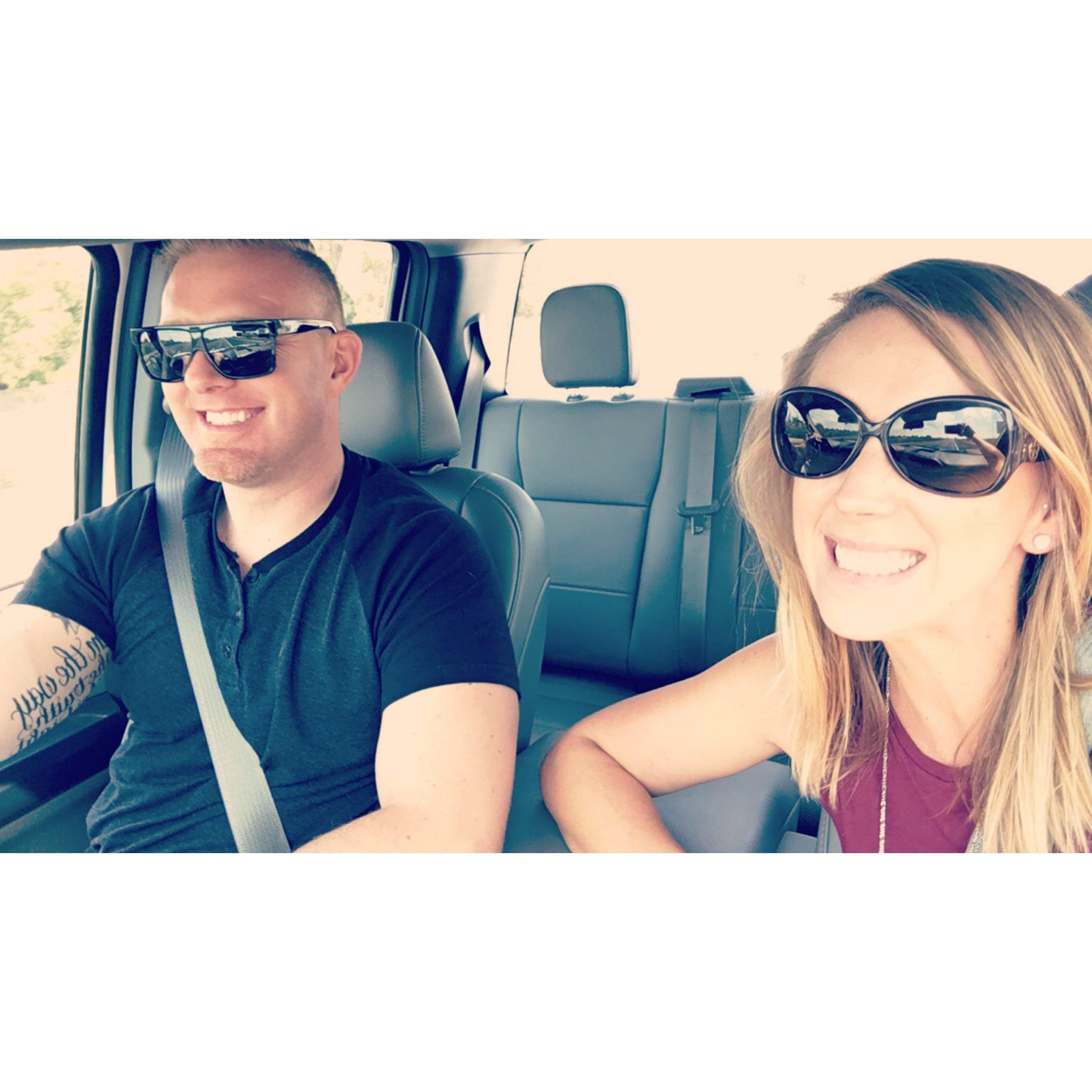 On one of our many road trips to visit those we love!
