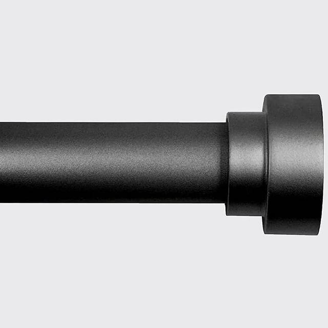 Time Forest Heavy Duty Curtain Rods for Windows 28 to 48 Inch,Modern Design,Black