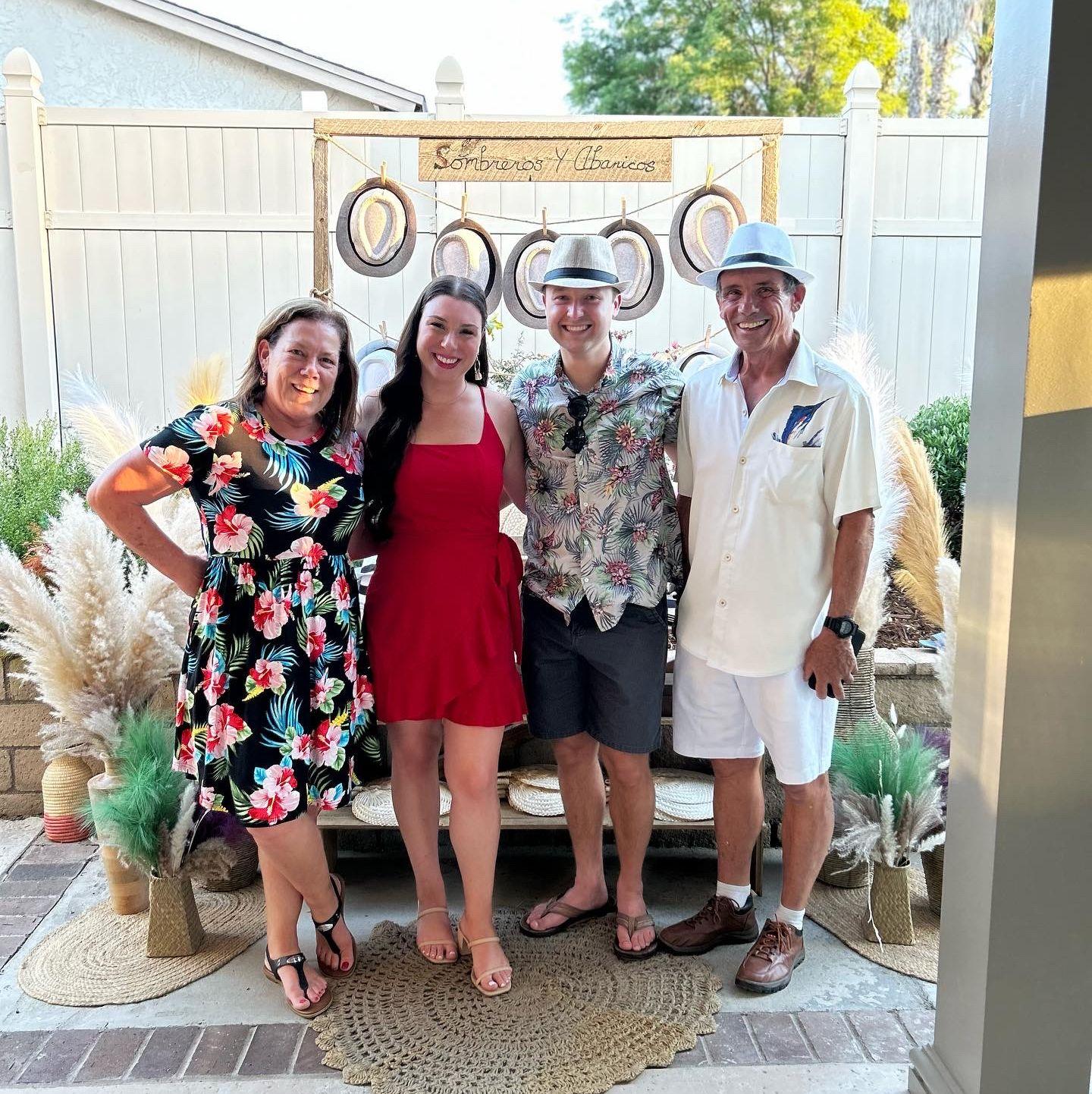 Us with Jenna's parents at her 25th Birthday Party.