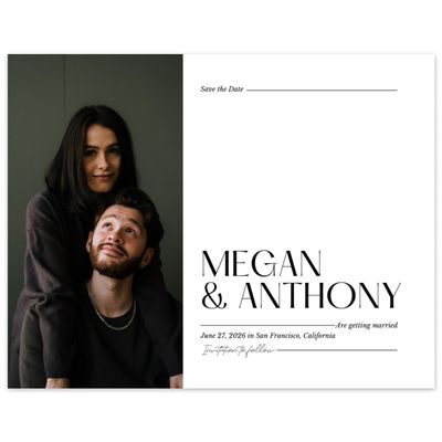 White Elegant Wedding Digital Save the Date - Vitoria Landscape