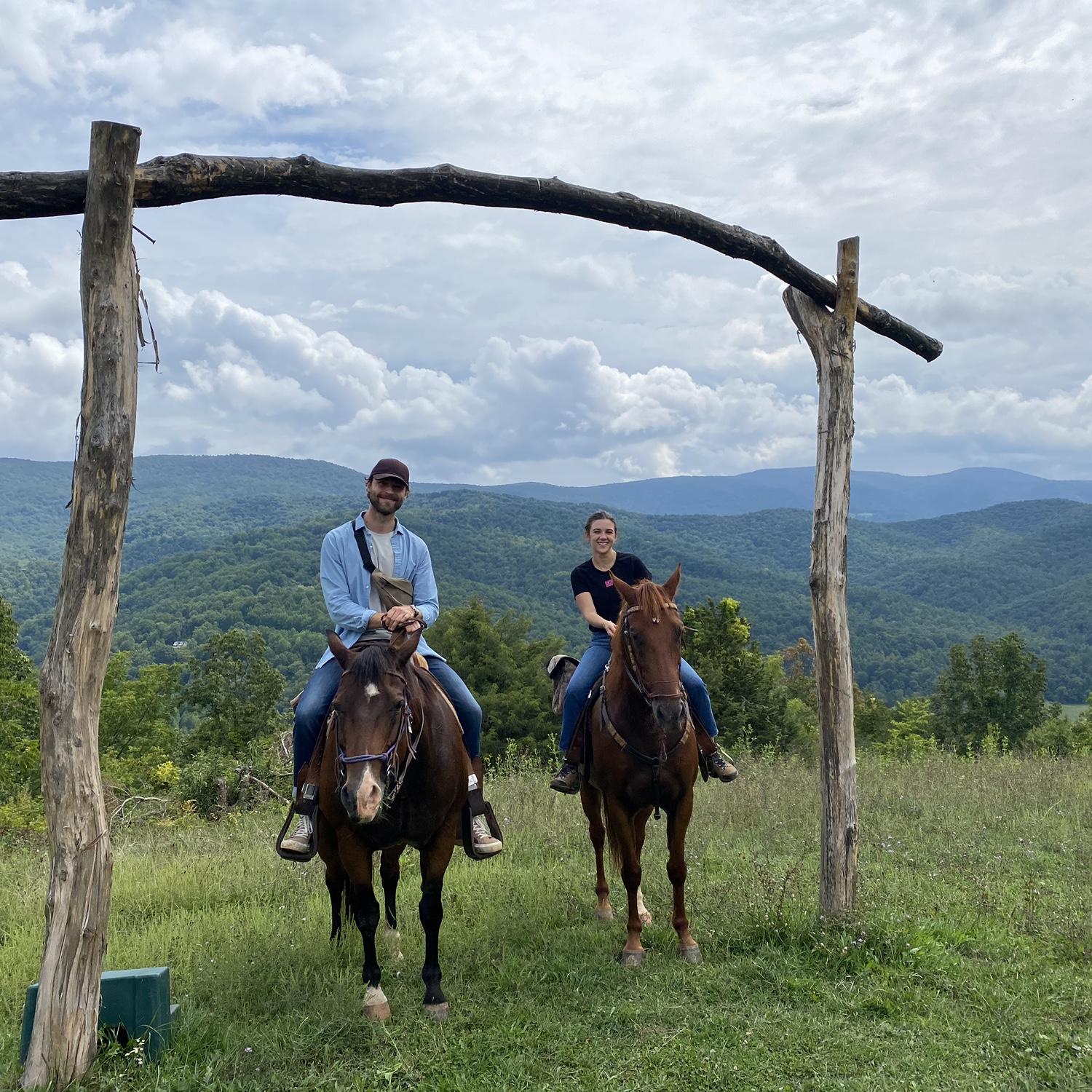 Horsing around.