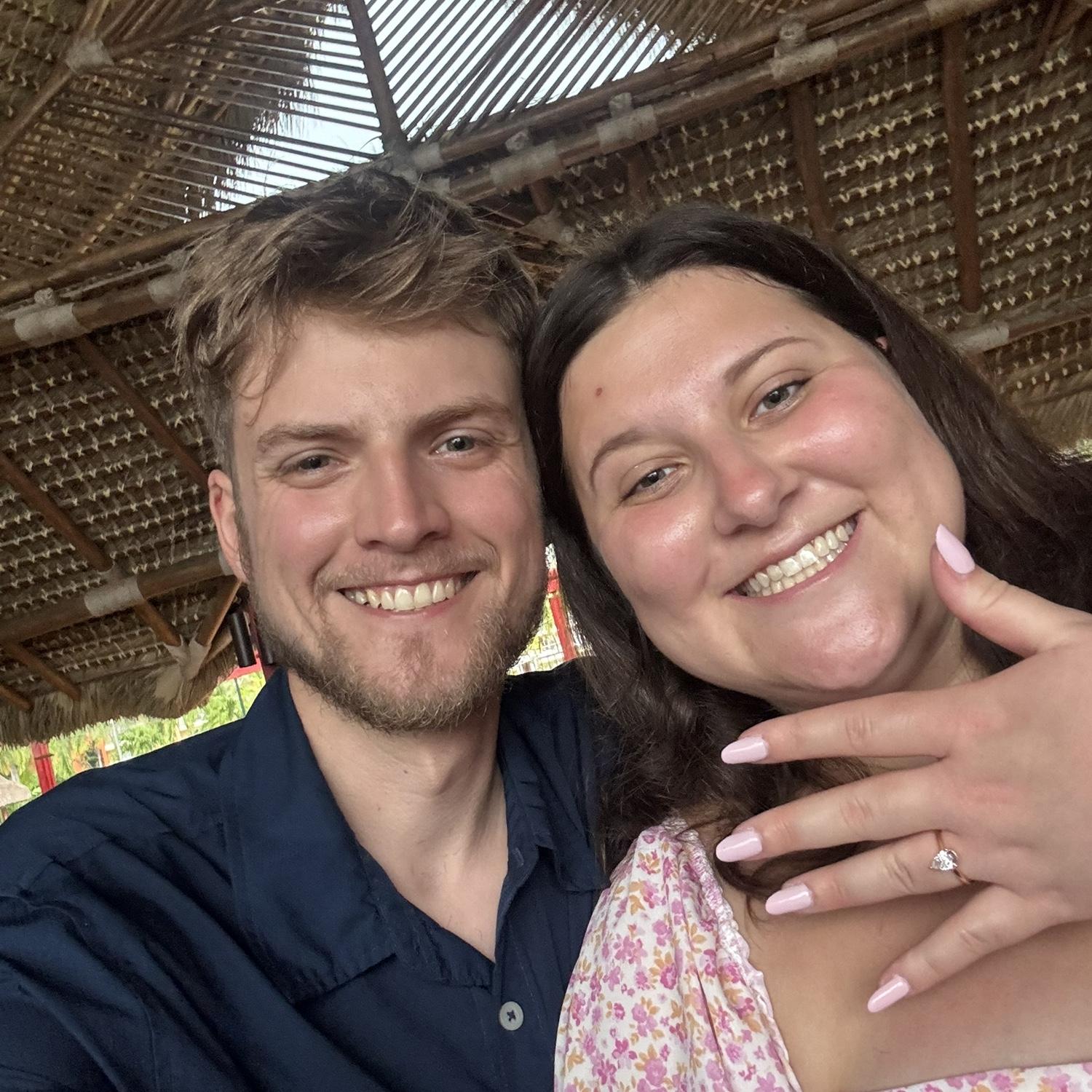 Right after Gavin proposed at a Catholic Church!