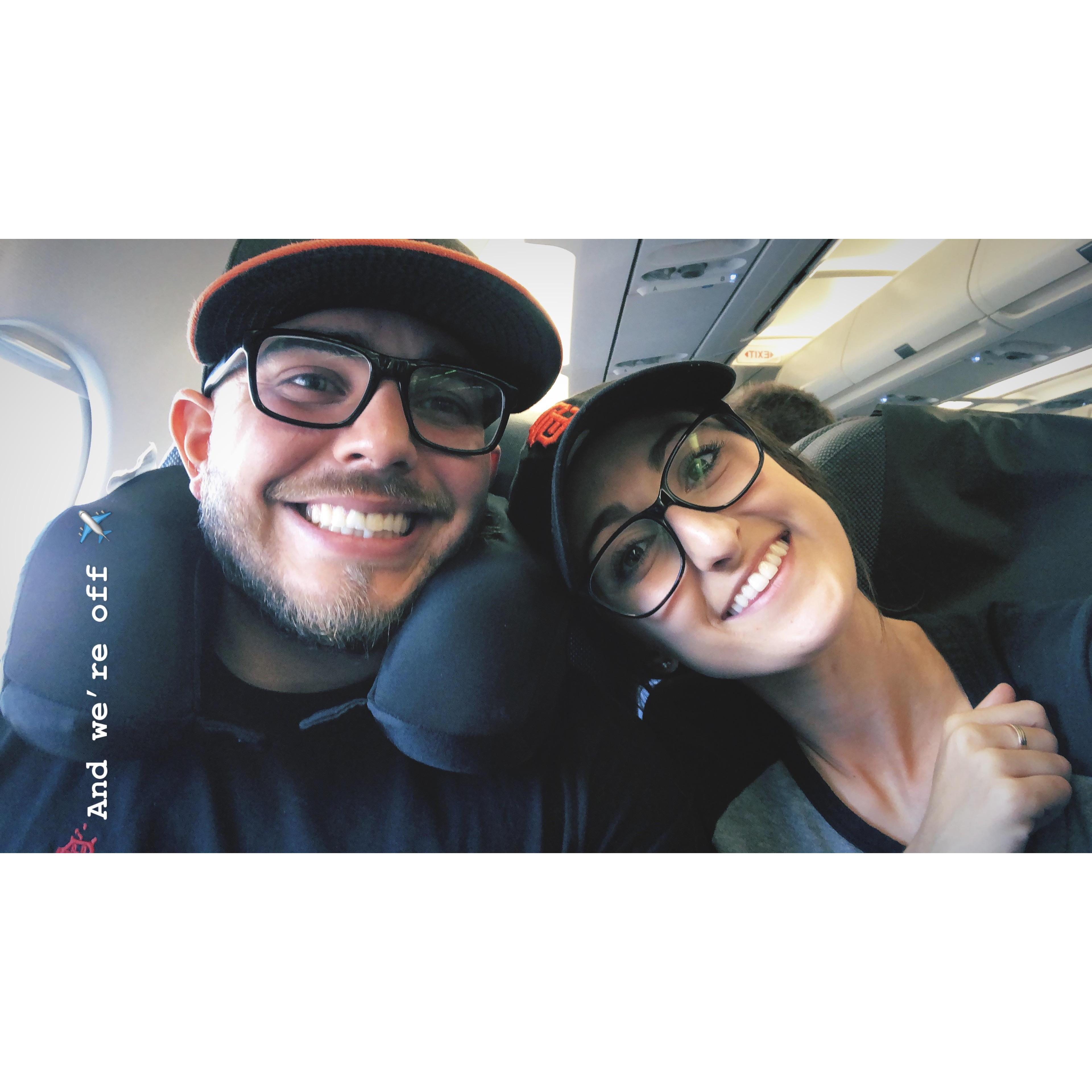 Jonathans' first time flying and we took an 11 hour flight!