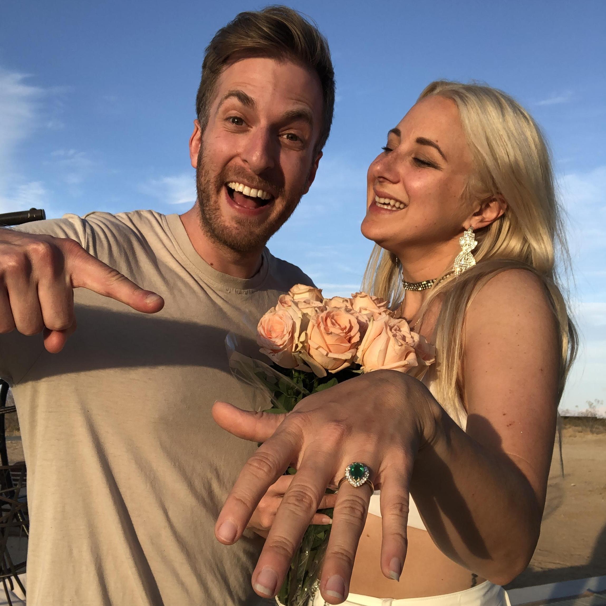 All smiles after Aaron proposed in Joshua Tree!