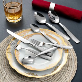 Lorren Home Trends Ella 42-Piece Stainless Steel Flatware Set, Service for 8