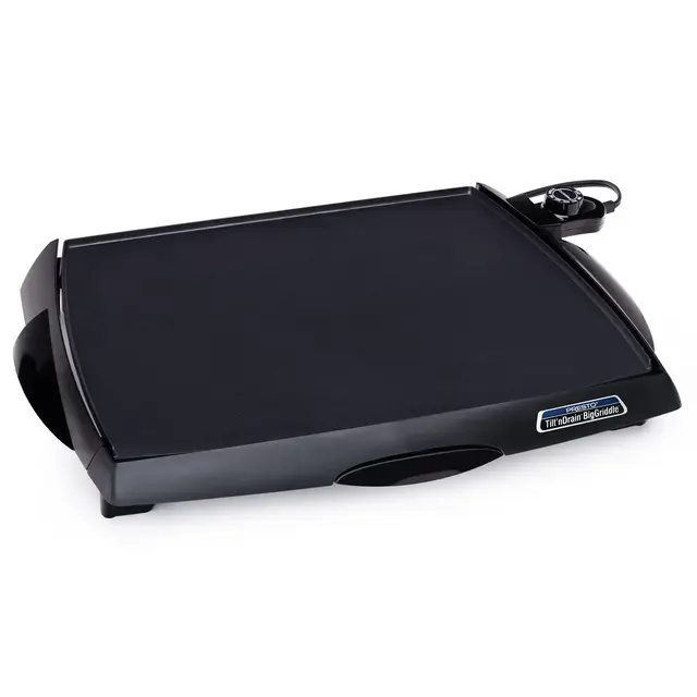 Presto Tilt 'n Drain Electric BigGriddle with Nonstick Ceramic Cooking Surface, Adjustable Tilt Grilling Surface, and Cool-Touch Base
