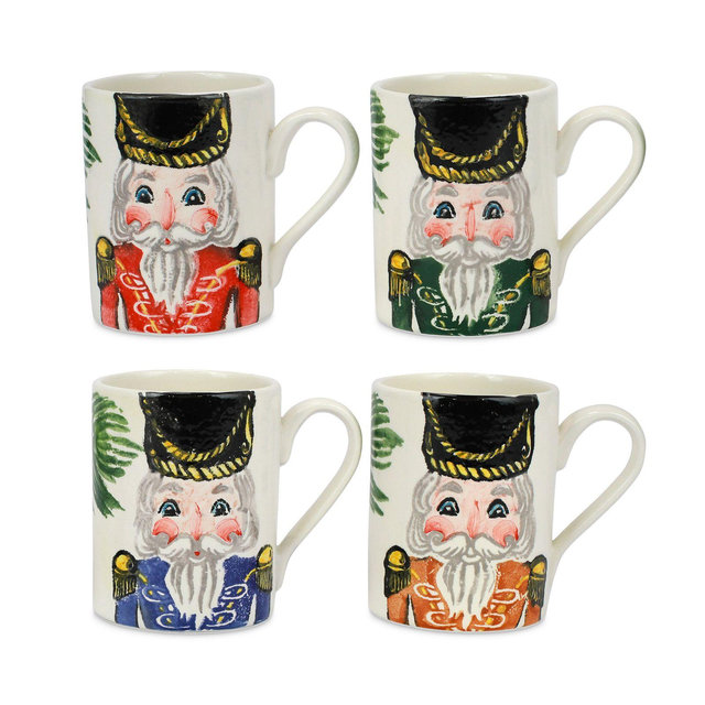 VIETRI Nutcrackers Assorted Mugs, Set of 4