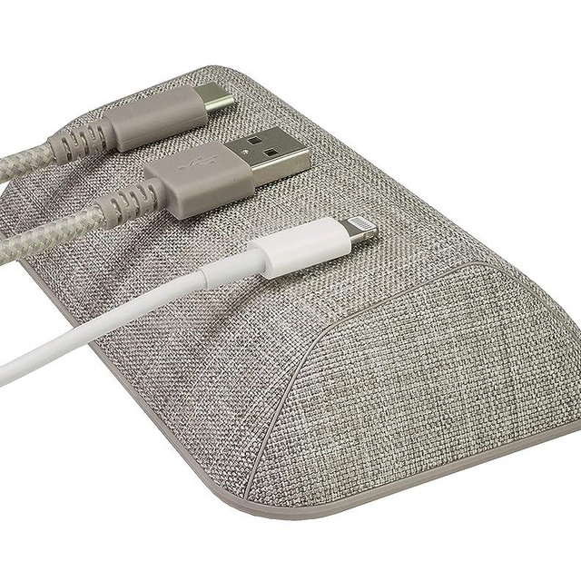 Smartish Magnetic Cord Holder - Bigger Cable Wrangler Organizer with Magnet Clips for Charger Management on Desktop, Nightstand, or Side Table - Holds 6 Cables - Lightly Toasted Beige