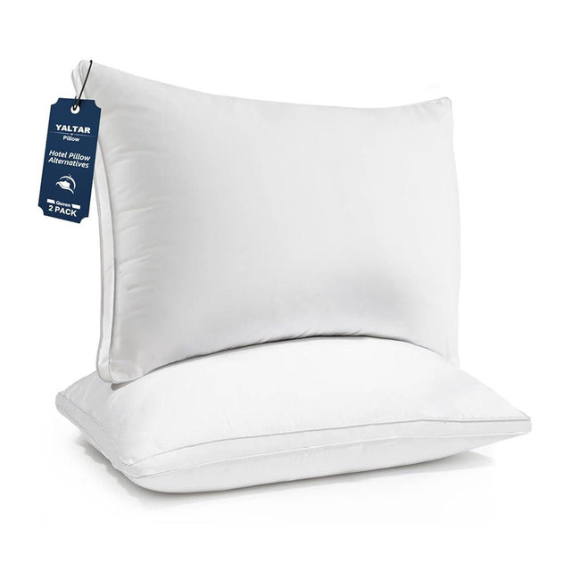 Yaltar Pillows Queen Size Set of 2, Hotel Pillows Queen Size for Back, Stomach or Side Sleepers, Soft Fluffy Pillows for Bed with Down Alternative, Bed Pillows for Sleeping 20" x 30"