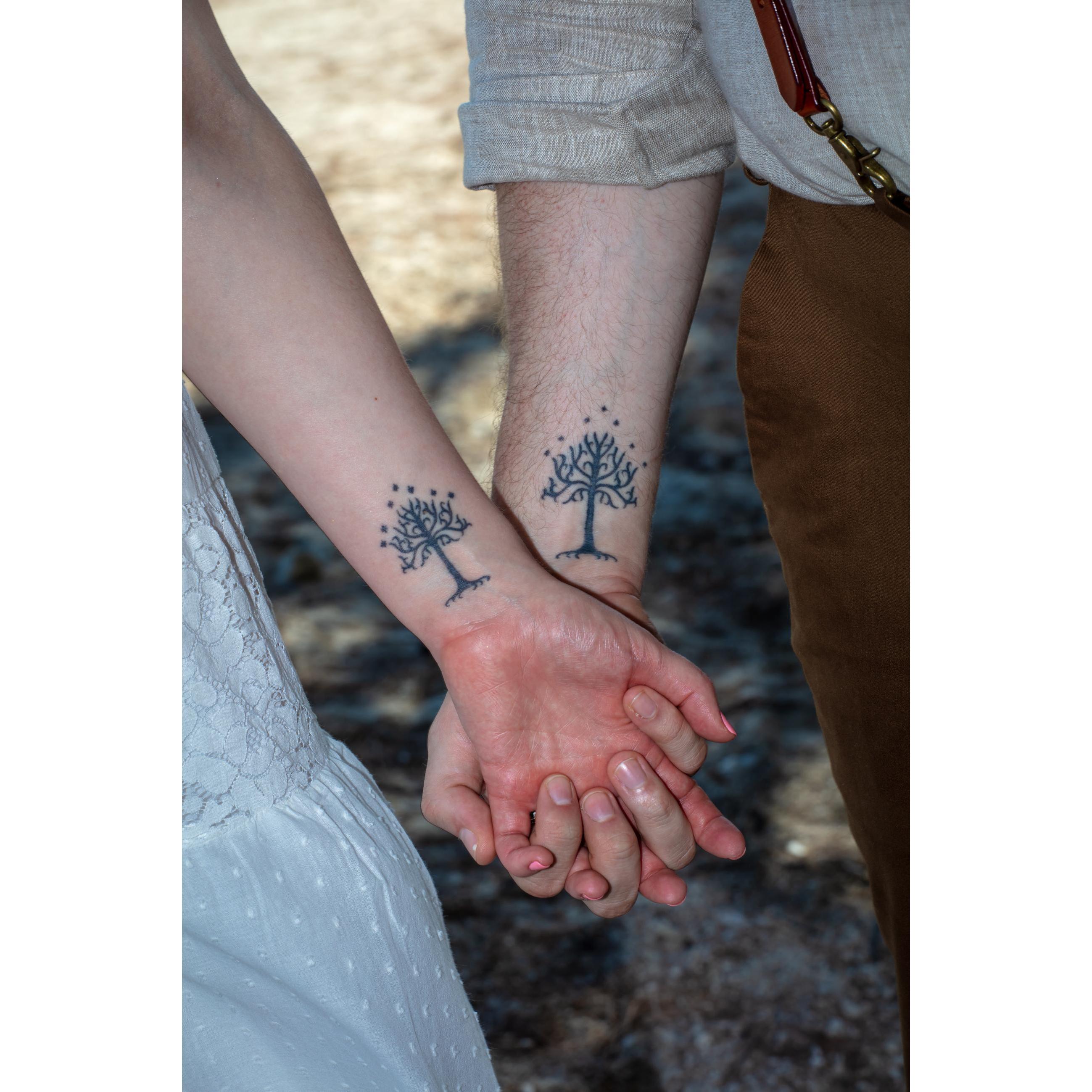 Now that we're married, I can admit that we got matching tattoos 2 months after meeting. When you know, you know :)