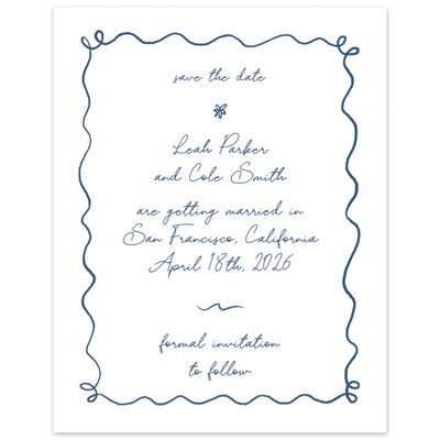 White Wedding Digital Save the Date - Nesso Portrait