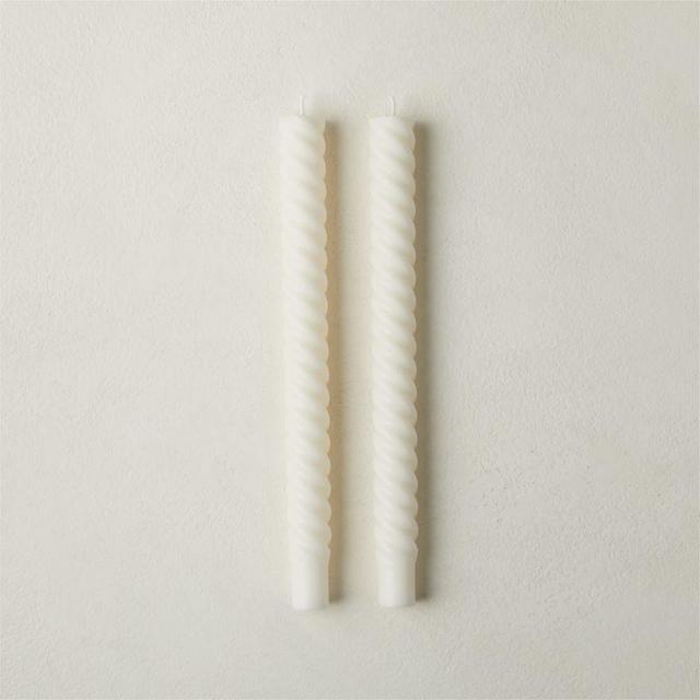 Warm White Twisted Taper Candles Set of 2