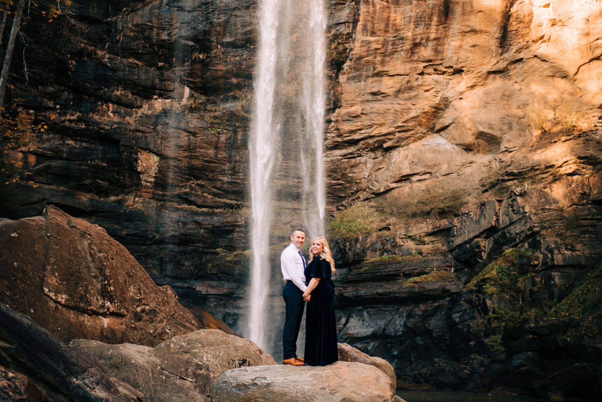 Engagement photos at Taccoa Falls in Georgia. This is Georgia's tallest waterfall!