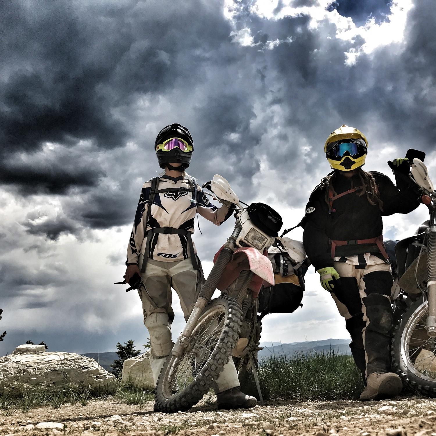 Will and Mishael touring Utah on 400cc motorbikes in summer 2020.