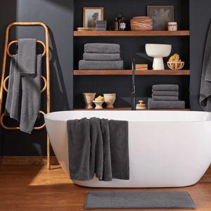 Soft Rib Bath Towels (Dark Grey)