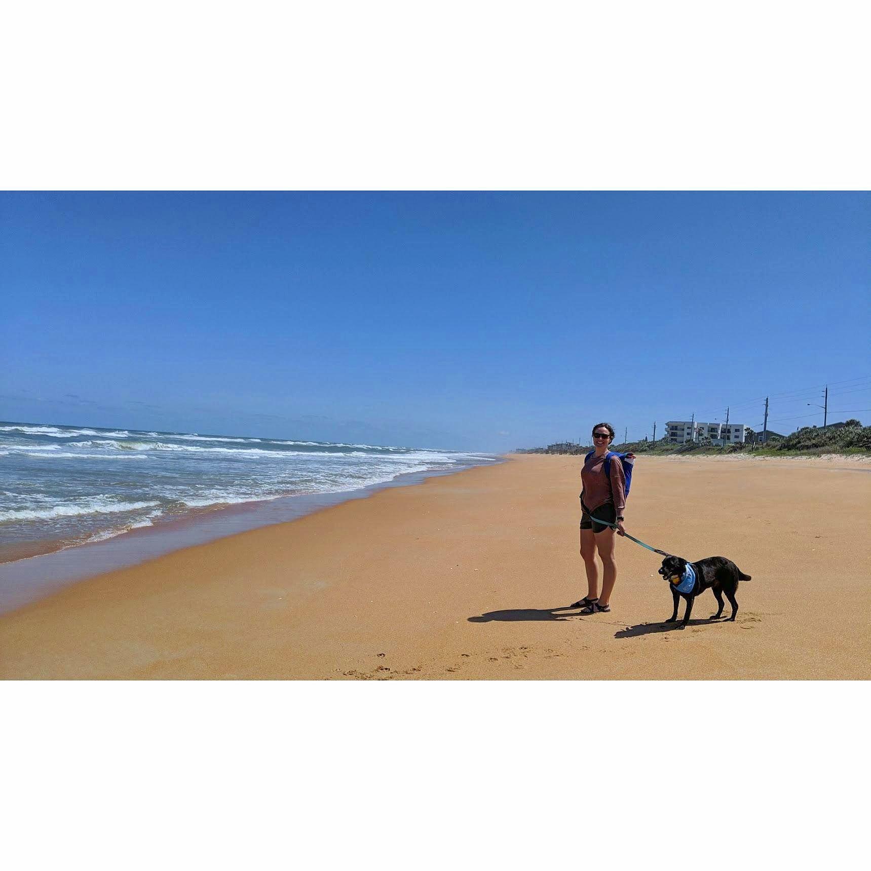 Marshall's first trip to the beach