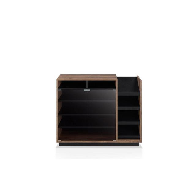 Glaspie Transitional Shoe Cabinet Distress Walnut/Black - ioHOMES