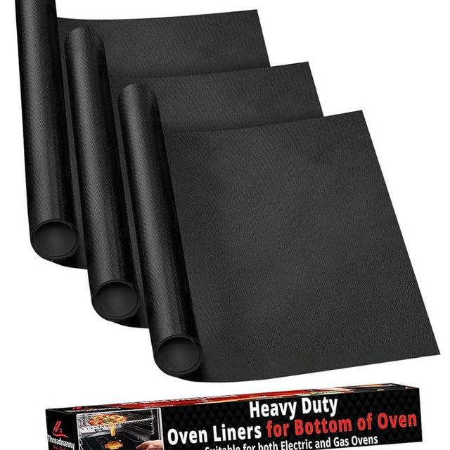 Thick Heavy Duty Oven Liners for Bottom of Oven | 3 Pack Non Stick Oven Liners for Bottom of Electric Oven | Reusable Oven Mat for Bottom of Oven | Oven Liner for Electric Gas Grill BPA and PFOA Free