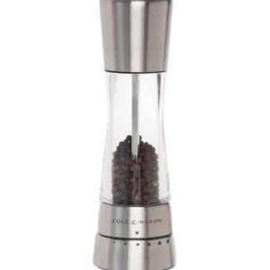Cole & Mason Derwent Pepper Mill - Refillable Pepper Grinder with Gourmet Precision Mechanisms - Kitchen Accessories for Cooking - Black Peppercorn Grinder for Seasoning - Pepper Mill, Stainless Steel