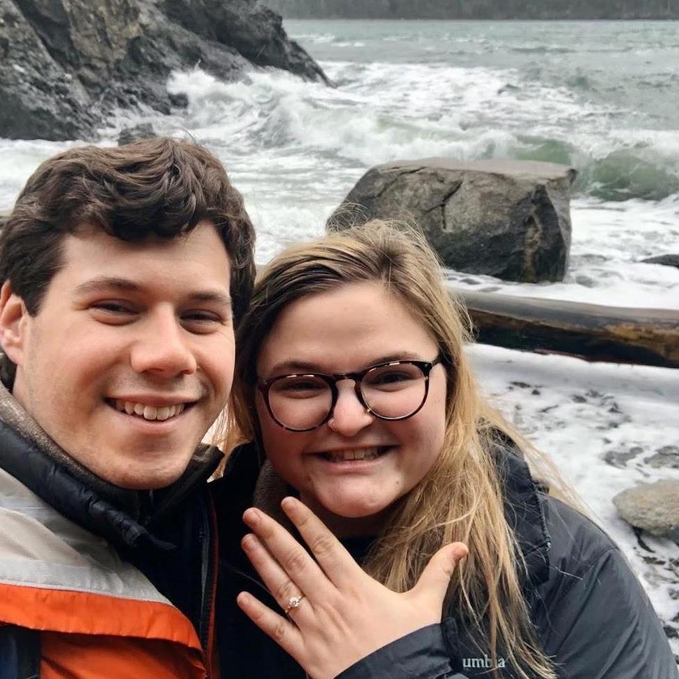 We got engaged! Bowman Bay.
